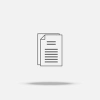 Document paper flat icon with shadow vector