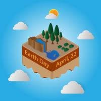 World Earth Day 22 April Floating Island vector