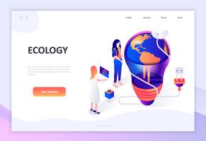 Modern flat design isometric concept of Ecology Earth vector