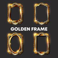 Decorative vintage golden frames and borders vector