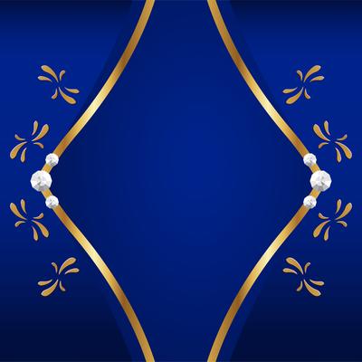 Abstract blue background in premium indian style. Template design for cover, business presentation, web banner, wedding invitation and luxury packaging. Vector illustration with golden border.