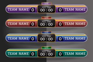 Soccer scoreboard Digital Screen Graphic Template for Broadcasting of soccer, football or futsal. illustration vector design template for soccer league match. EPS10 vector file design