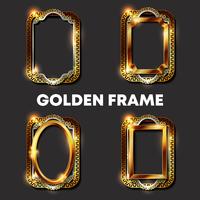 Decorative vintage golden frames and borders vector