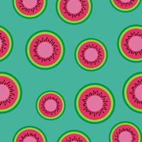 Watermelon seamless pattern on the light green background vector