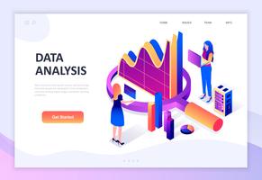 Modern flat design isometric concept of Auditing, Data Analysis vector