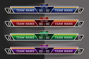 Soccer scoreboard Digital Screen Graphic Template for Broadcasting of soccer, football or futsal. illustration vector design template for soccer league match. EPS10 vector file design