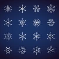 Winter Snowflakes icons set. Flat design icons. Illustration vectors for Christmas and New year day. Hand drawn abstract and line. Frozen party and Snow event theme collection set.