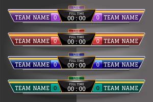 Scoreboard Digital Screen Graphic Template for Broadcasting of soccer, football or futsal, illustration vector design template for soccer league match. EPS10 vector file design