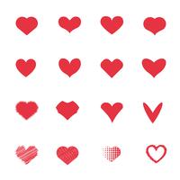 Red heart icons set. Love and Romantic concept. Couples and Lovers concept. Valentines day theme. vector