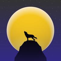 Wolf howling in front of Super moon vector