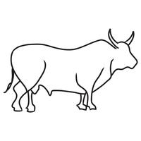 Dibujo de línea de vaca vector