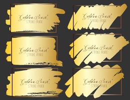 Set of brush stroke frame, Gold grunge brush strokes. Vector illustration.	