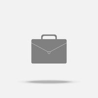 Business bag flat icon with shadow vector