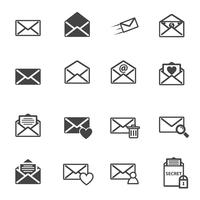 Icono de ilustración de vector de carta y correo electrónico de sobres