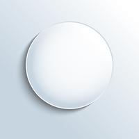 White glass sphere shape button vector