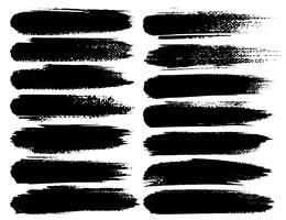 Set of brush strokes, Black ink grunge brush strokes. Vector illustration.