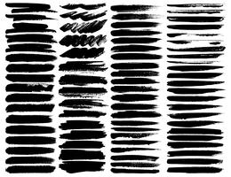 Big set of brush strokes, Black ink grunge brush strokes. Vector illustration.	
