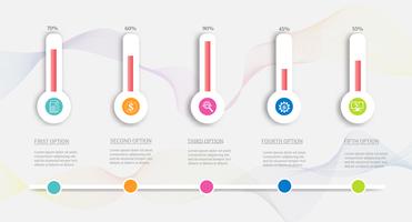 Design Business template 5 steps infographic chart element with place date for presentations,Vector EPS10. vector