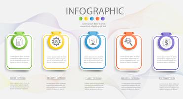 Design Business template 5 steps infographic chart element with place date for presentations,Vector EPS10.
