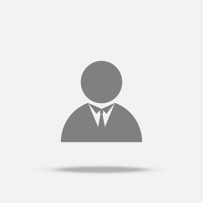 Business man flat icon with shadow