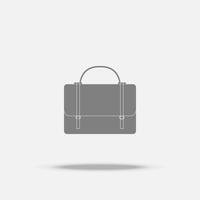 Business bag flat icon with shadow vector