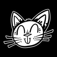 Lindo gato simpático feliz vector