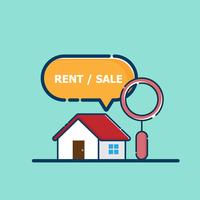 Inmobiliaria en venta de casa en venta o alquiler. vector