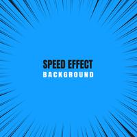 Efecto de zoom de movimiento rápido en un fondo cómico azul. vector