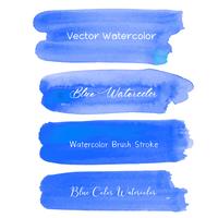 Blue brush stroke watercolor on white background. Vector illustration.