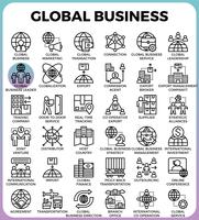 Global business concept icons vector