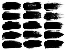 Set of brush strokes, Black ink grunge brush strokes. Vector illustration.