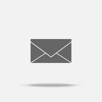 Envelope flat design vector icon with shadow