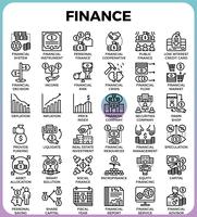 Finance line icons vector