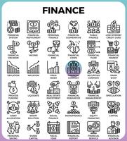 Iconos de línea de finanzas vector