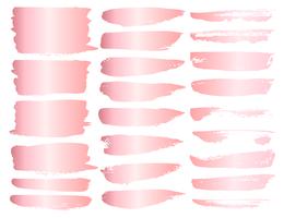 Set of brush stroke, Pink gold grunge brush strokes. Vector illustration.	
