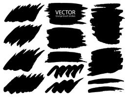 Set of brush strokes, Black ink grunge brush strokes. Vector illustration.