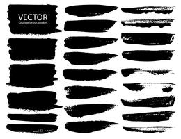 Set of brush strokes, Black ink grunge brush strokes. Vector illustration.