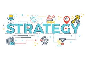 Strategy word lettering vector