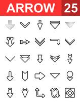 25 Arrow Line Icon  vector