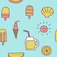 summer icons seamless pattern  background vector