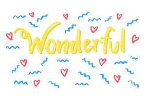 Wonderful word lettering vector