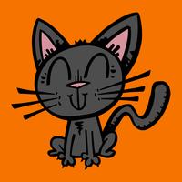 Gato negro de halloween vector