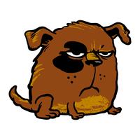 Ilustración de vector de dibujos animados de perro enojado