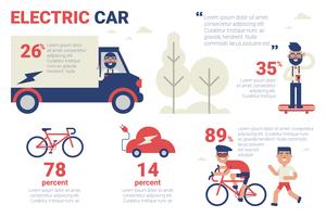 Infografía de coche eléctrico. vector