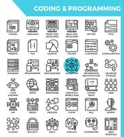 Coding & Programming concept detailed line icons