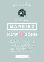 Vintage wedding invitation card template vector