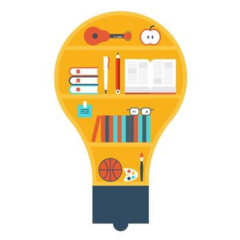 Ilustración de la biblioteca de la bombilla vector