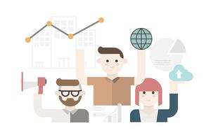 Cute modern business people vector