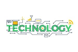 technology word illustration vector