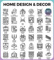 Iconos de diseño y decoración del hogar vector